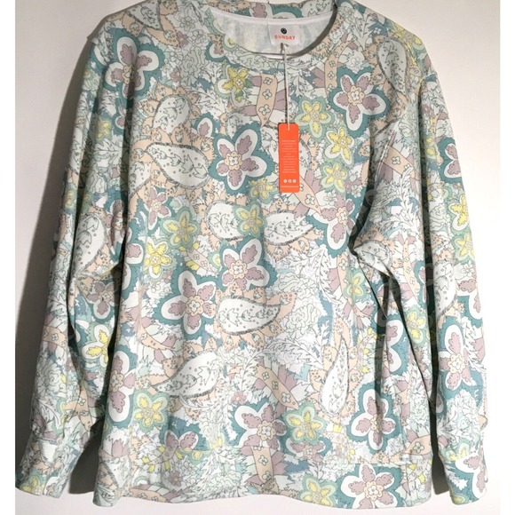Sundry Paisley Women's Size 4 P. Paper Paisley 3/4 Sleeve Pullover Sweatshirt - Picture 1 of 5